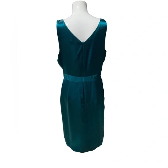 NWT Banana Republic women’s size 10 silk teal dress - Picture 3 of 8